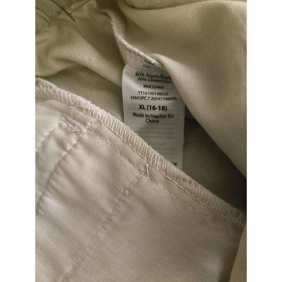 NWT Time and Tru Women’s Beige Linen Blend Shorts Size XL (16-18) 5” Inseam - Picture 4 of 5